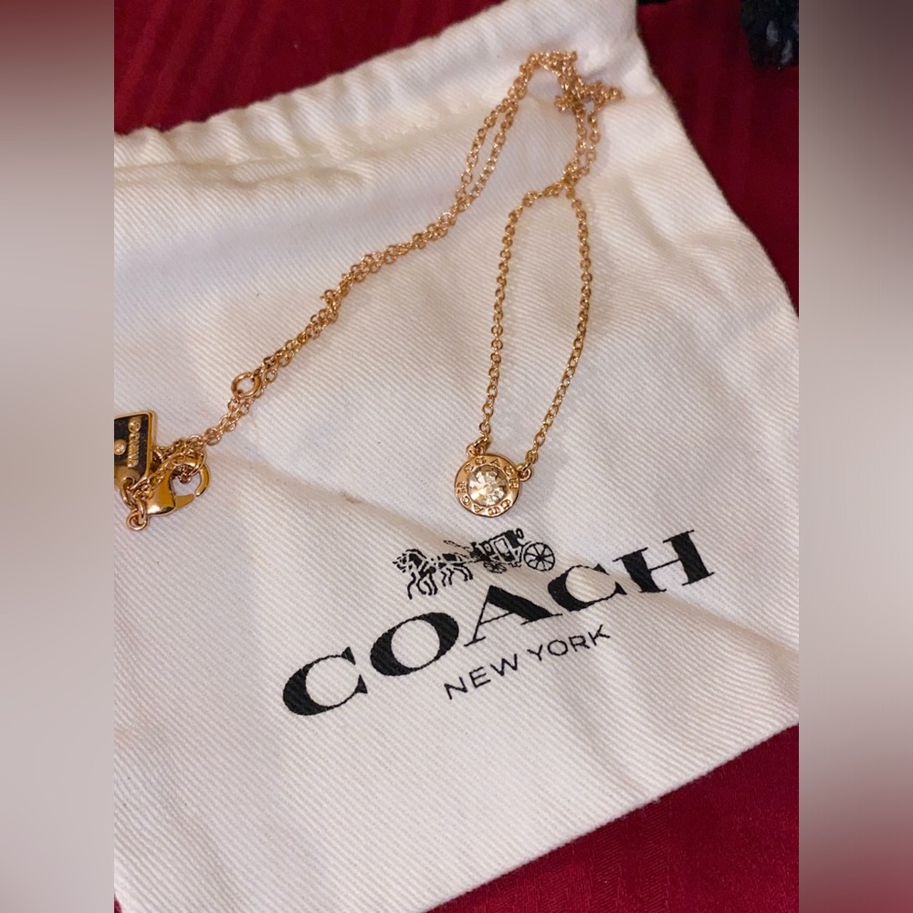 Coach Open Circle Rose Gold Necklac